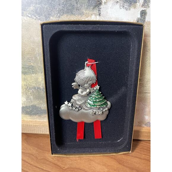 Vintage Child On A Cloud Ornament Pewter Things Remembered Christmas Tree Decor - Picture 1 of 6